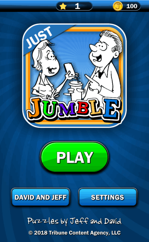 Just Jumble® landing screen